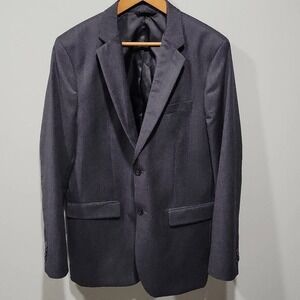 Banana Republic Blazer‎ Men 44R Dark Charcoal Grey 100% Wool Tailor Fit 2 Button